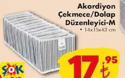 AKORDİYON ÇEKMECE/DOLAP DÜZENLEYİCİ-M • 14X15X43 CM